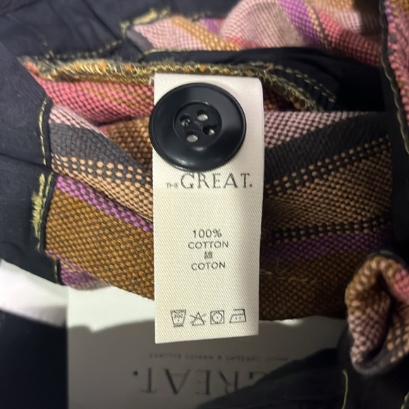 NWT The Great. Striped Cotton Knee-Length Pencil Trouser Skirt Sz 2 Medium - Picture 4 of 7